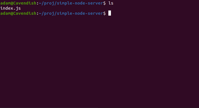 Simple NodeJS Server Code in nano
